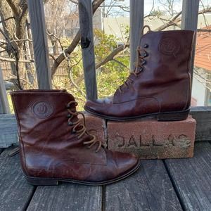Joan & David Lace up Brown Leather Boots
